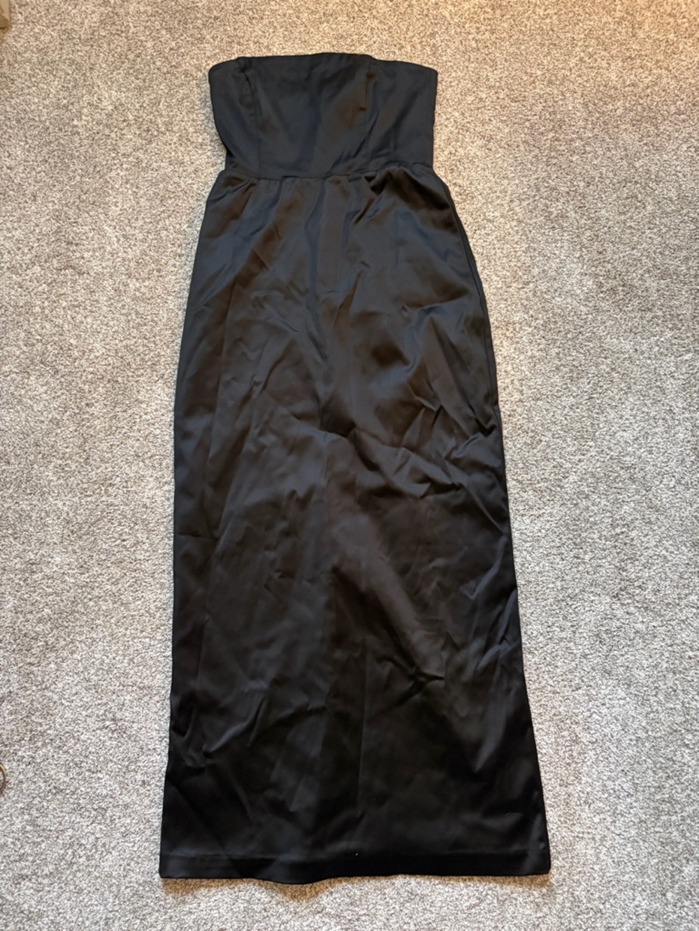 Abercrombie & Fitch Strapless Black Satin Evening Dress